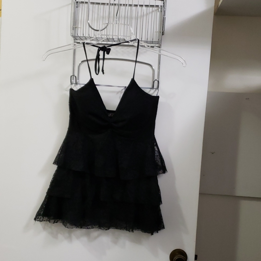 Short Black Lace Party Dress